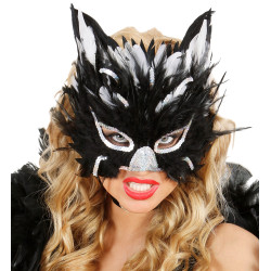 Perová maškara mačky